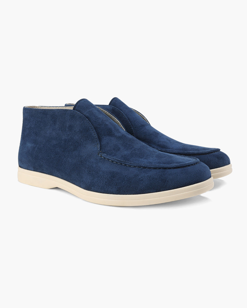 Oud geld hoge suede loafers
