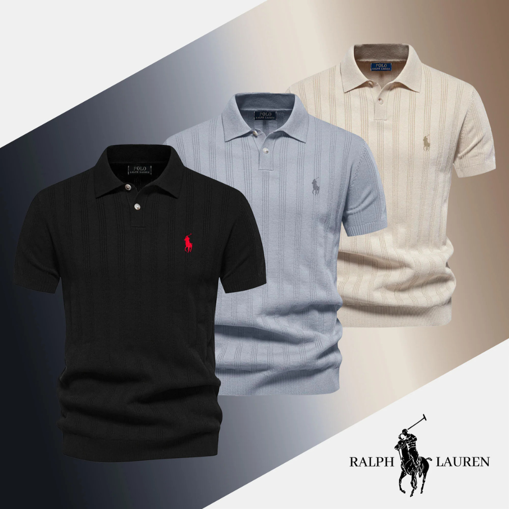 Getextureerd polo voor mannen RL - beperkte voorraad