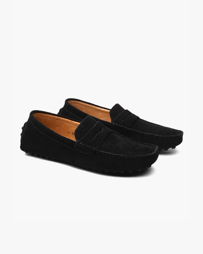 Suede chauffeur loafers