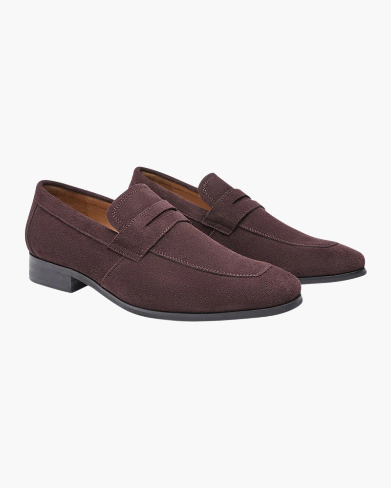 Oud geld suede penny loafers