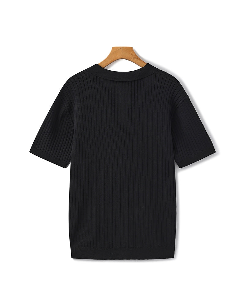 Premium geribbelde polo