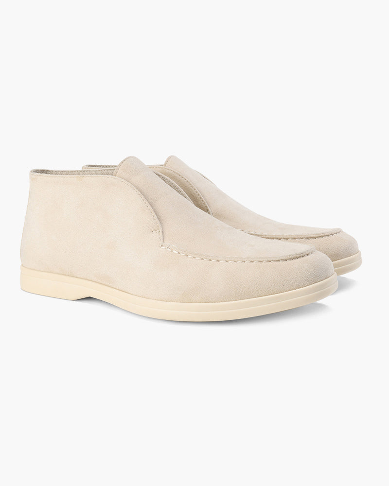 Oud geld hoge suede loafers