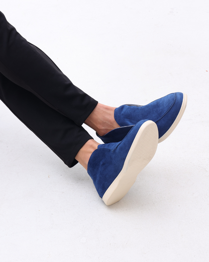 Oud geld hoge suede loafers