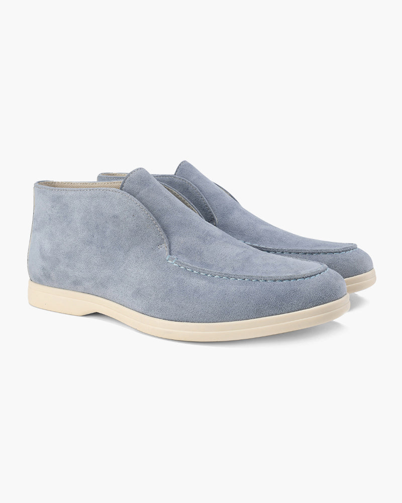 Oud geld hoge suede loafers