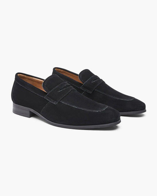 Oud geld suede penny loafers