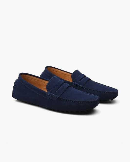 Suede chauffeur loafers