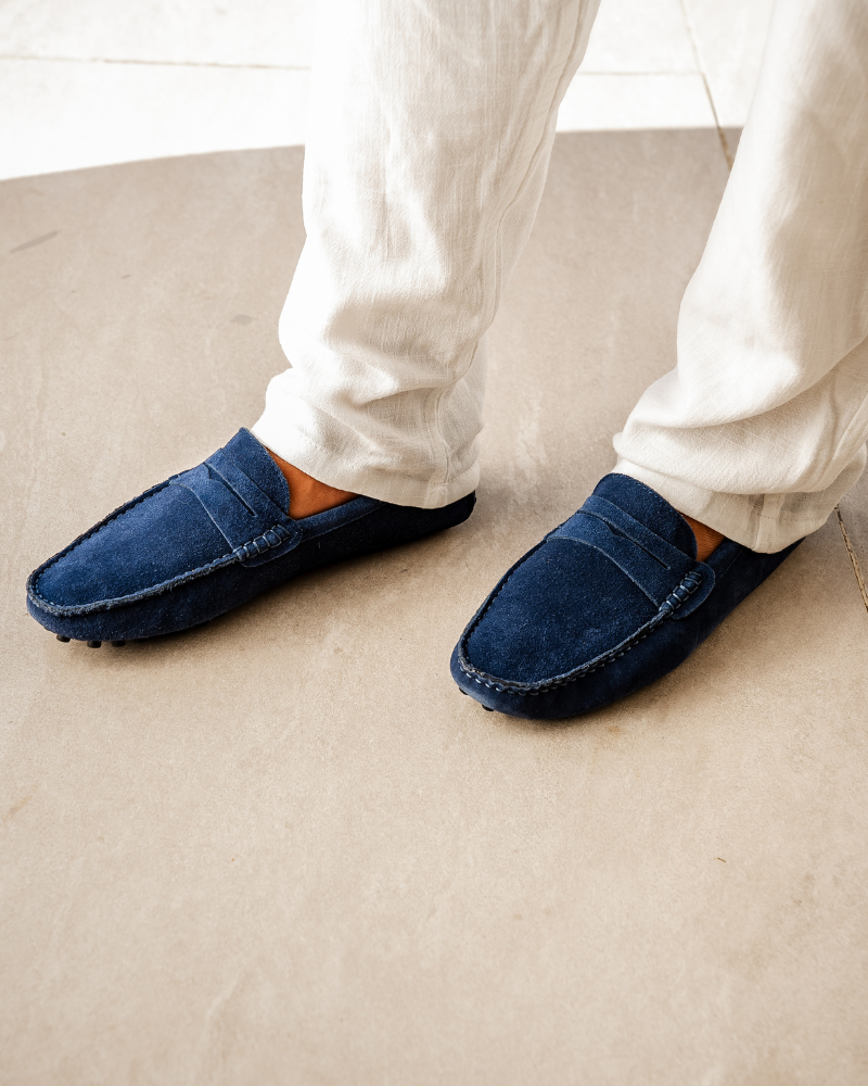 Suede chauffeur loafers