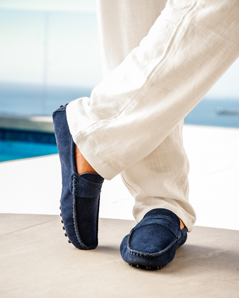 Suede chauffeur loafers