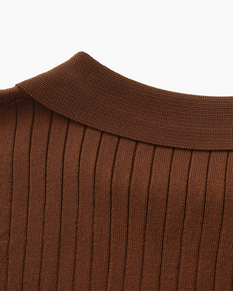 Premium geribbelde polo