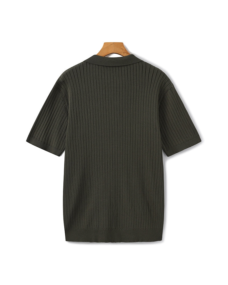 Premium geribbelde polo