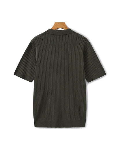 Premium geribbelde polo