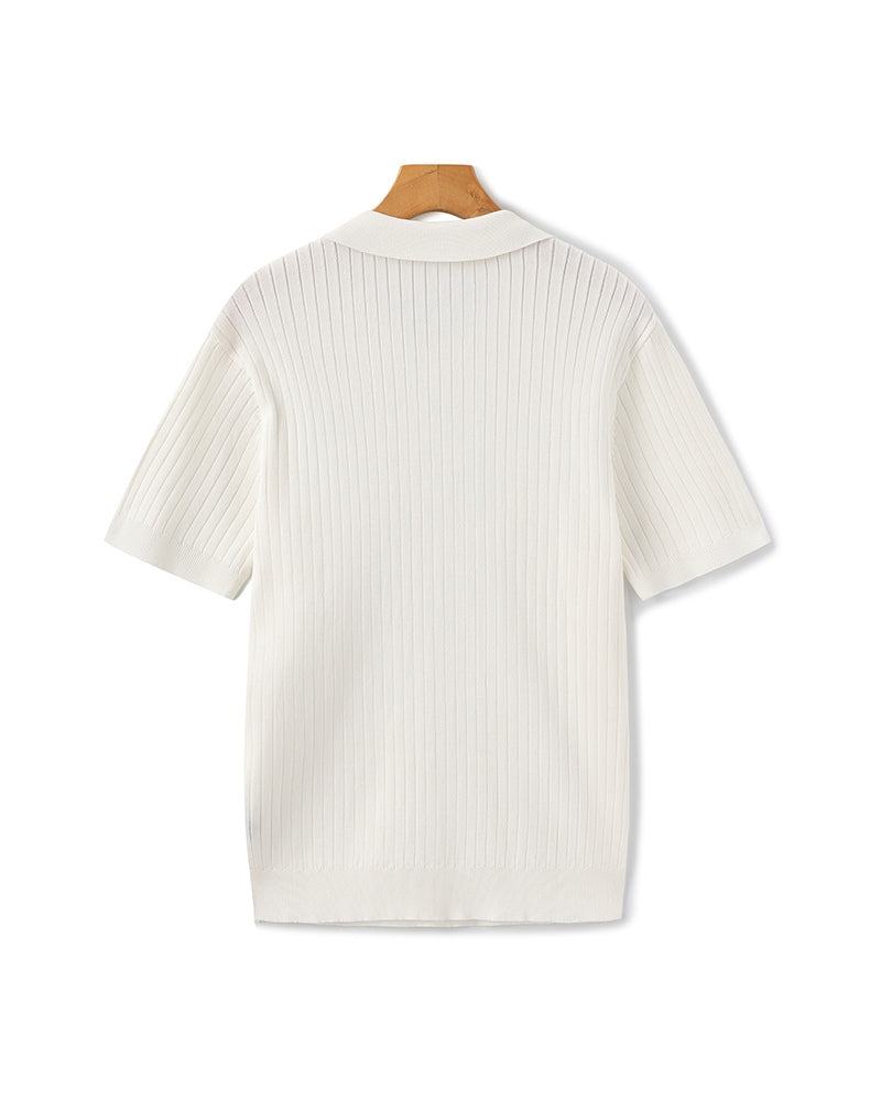 Premium geribbelde polo