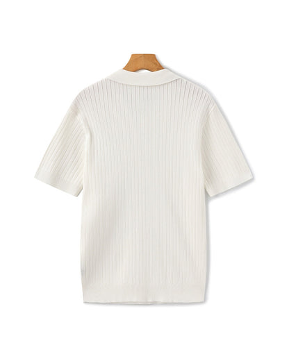 Premium geribbelde polo