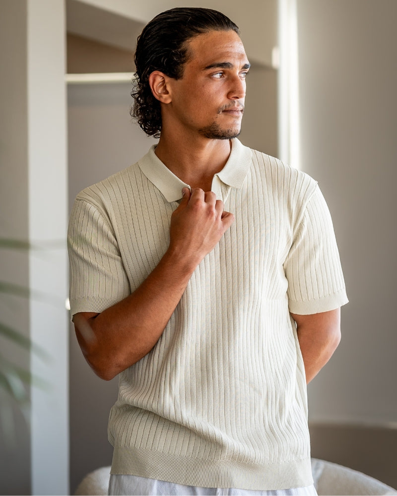 Premium geribbelde polo