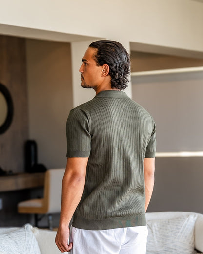 Premium geribbelde polo