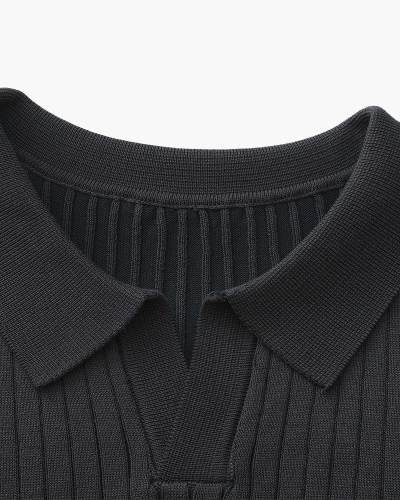 Premium geribbelde polo