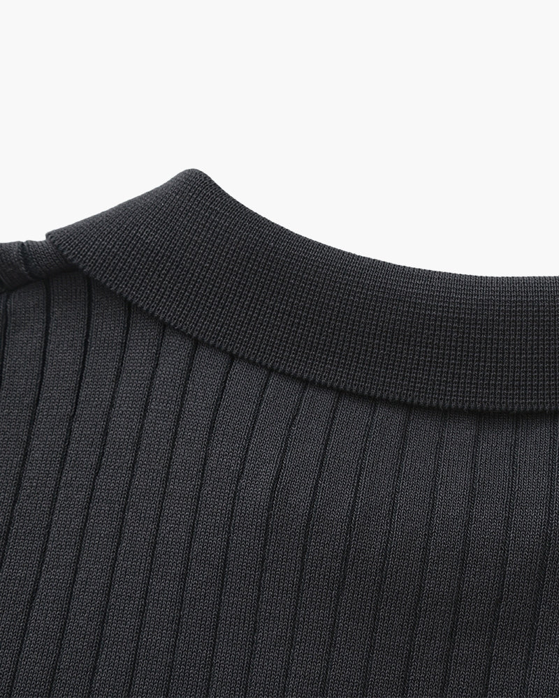 Premium geribbelde polo