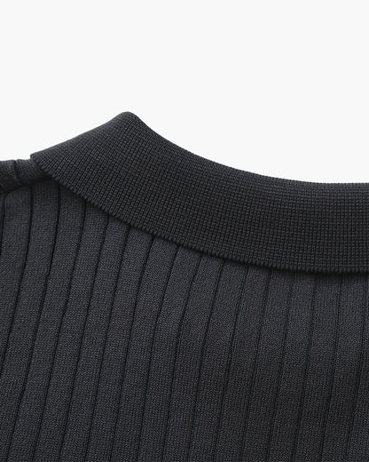 Premium geribbelde polo