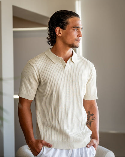 Premium geribbelde polo