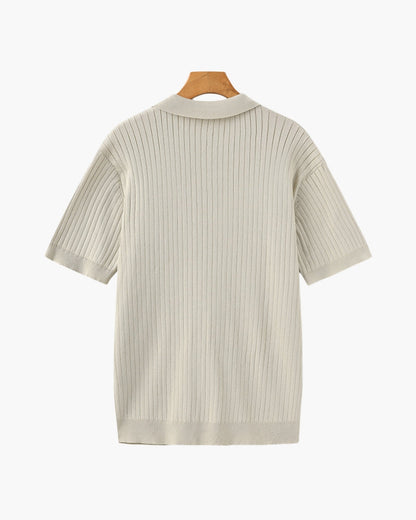 Premium geribbelde polo