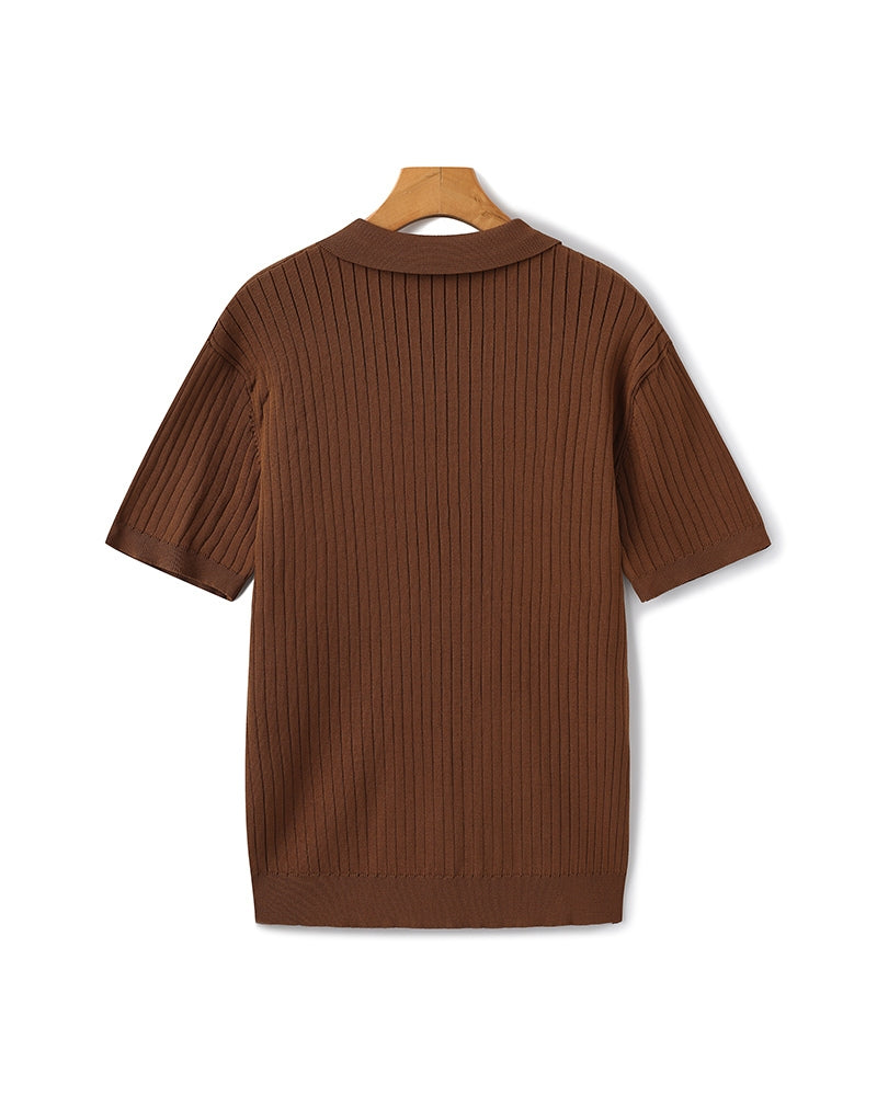 Premium geribbelde polo