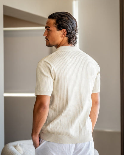 Premium geribbelde polo