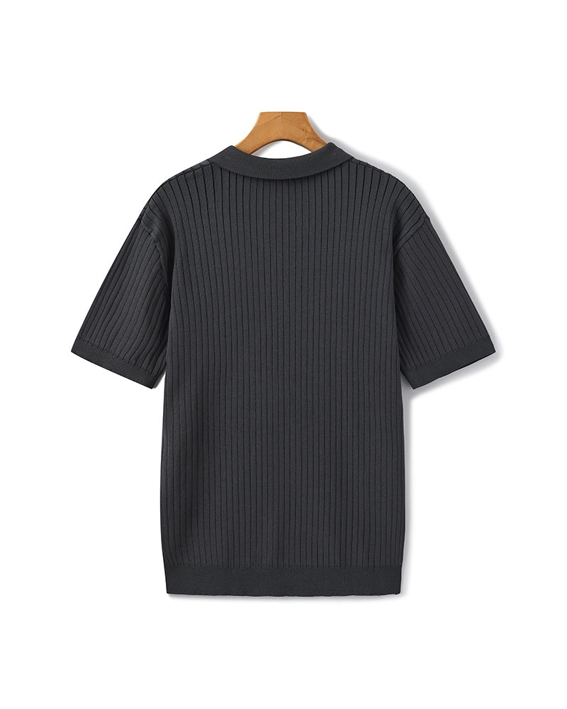 Premium geribbelde polo