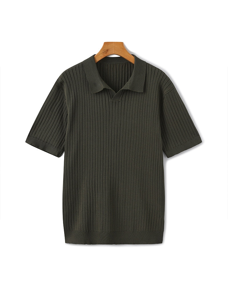 Premium geribbelde polo