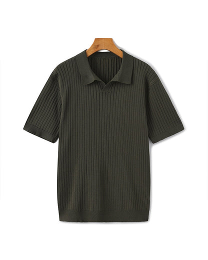 Premium geribbelde polo